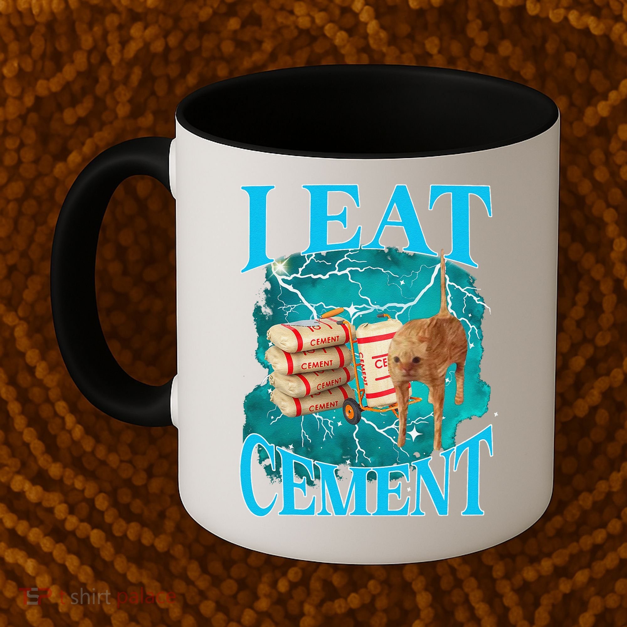 I Eat Cement Cursed Cat Funny Oddly Specific Dank Meme Coffee Mug