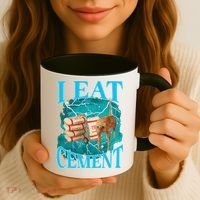 I Eat Cement Cursed Cat Funny Oddly Specific Dank Meme Coffee Mug thumb 3