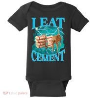 I Eat Cement Cursed Cat Funny Oddly Specific Dank Meme Baby Bodysuit thumb 0