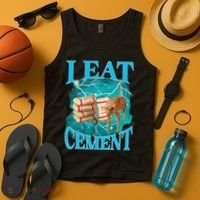I Eat Cement Cursed Cat Funny Oddly Specific Dank Meme Tank Top thumb 4