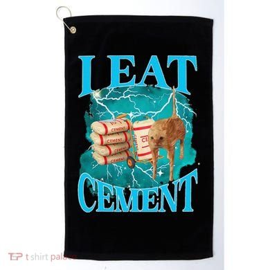 I Eat Cement Cursed Cat Funny Oddly Specific Dank Meme Golf Towel