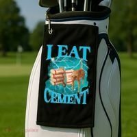 I Eat Cement Cursed Cat Funny Oddly Specific Dank Meme Golf Towel thumb 2