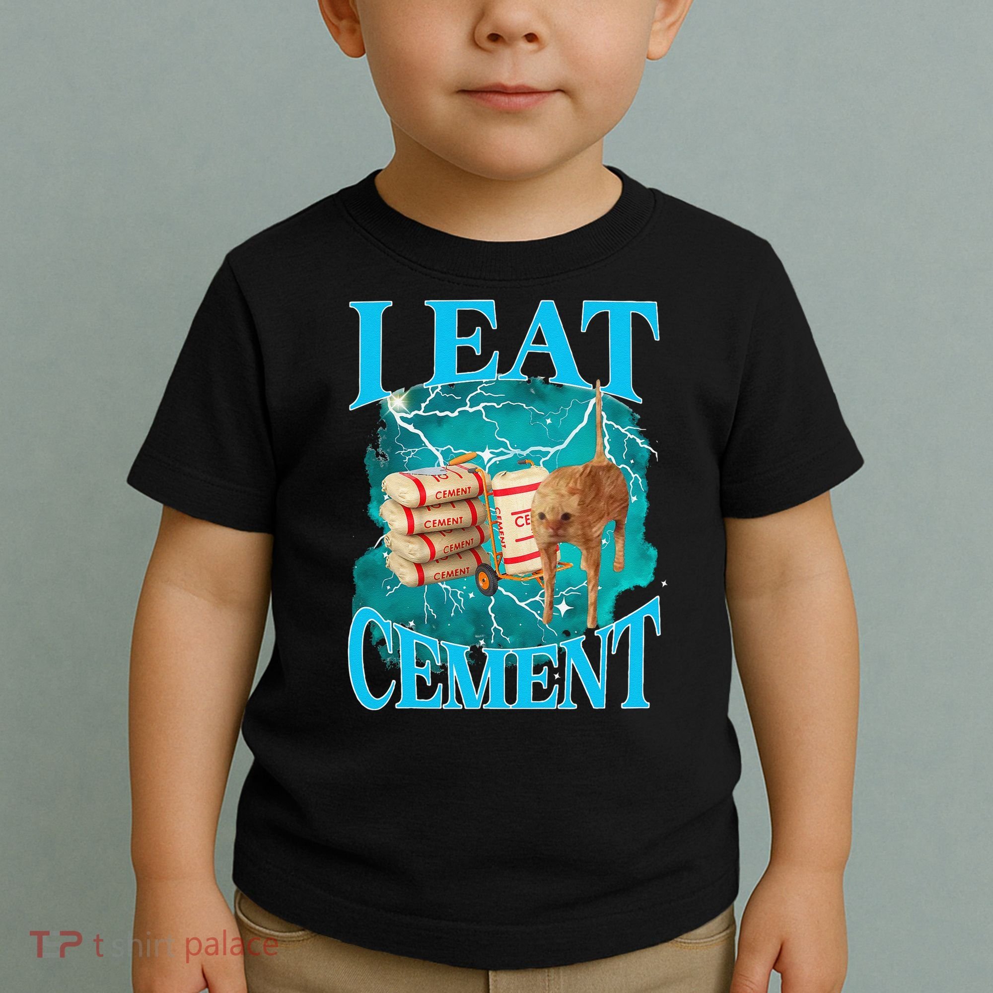 I Eat Cement Cursed Cat Funny Oddly Specific Dank Meme Toddler T-Shirt