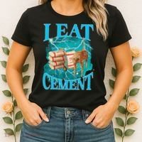 I Eat Cement Cursed Cat Funny Oddly Specific Dank Meme Women's T-Shirt thumb 2