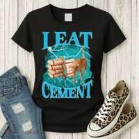 I Eat Cement Cursed Cat Funny Oddly Specific Dank Meme Women's T-Shirt thumb 3