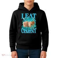 I Eat Cement Cursed Cat Funny Oddly Specific Dank Meme Kids Hoodie thumb 4