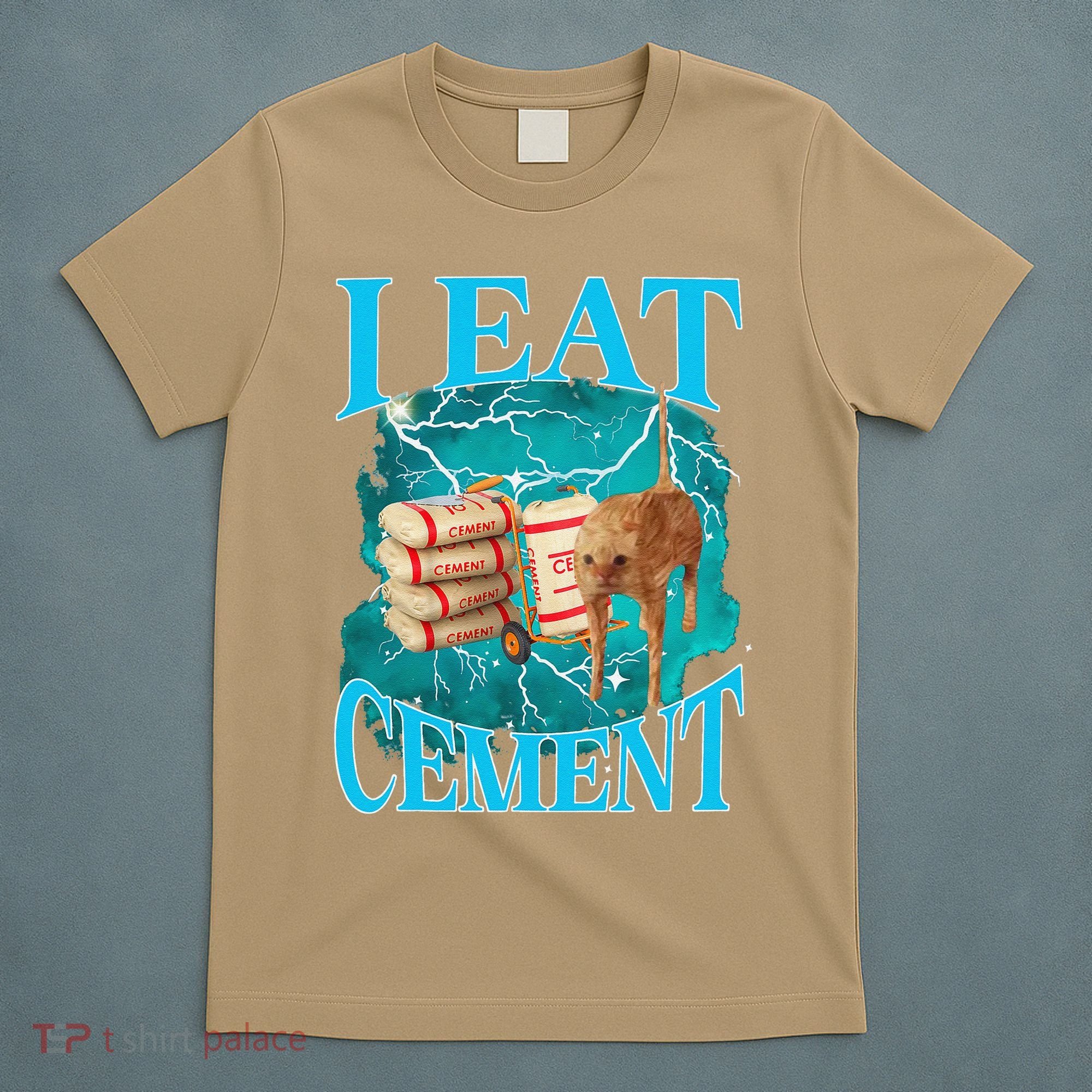 I Eat Cement Cursed Cat Funny Oddly Specific Dank Meme T-Shirt