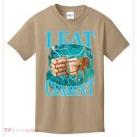 I Eat Cement Cursed Cat Funny Oddly Specific Dank Meme Kids T-Shirt thumb 0