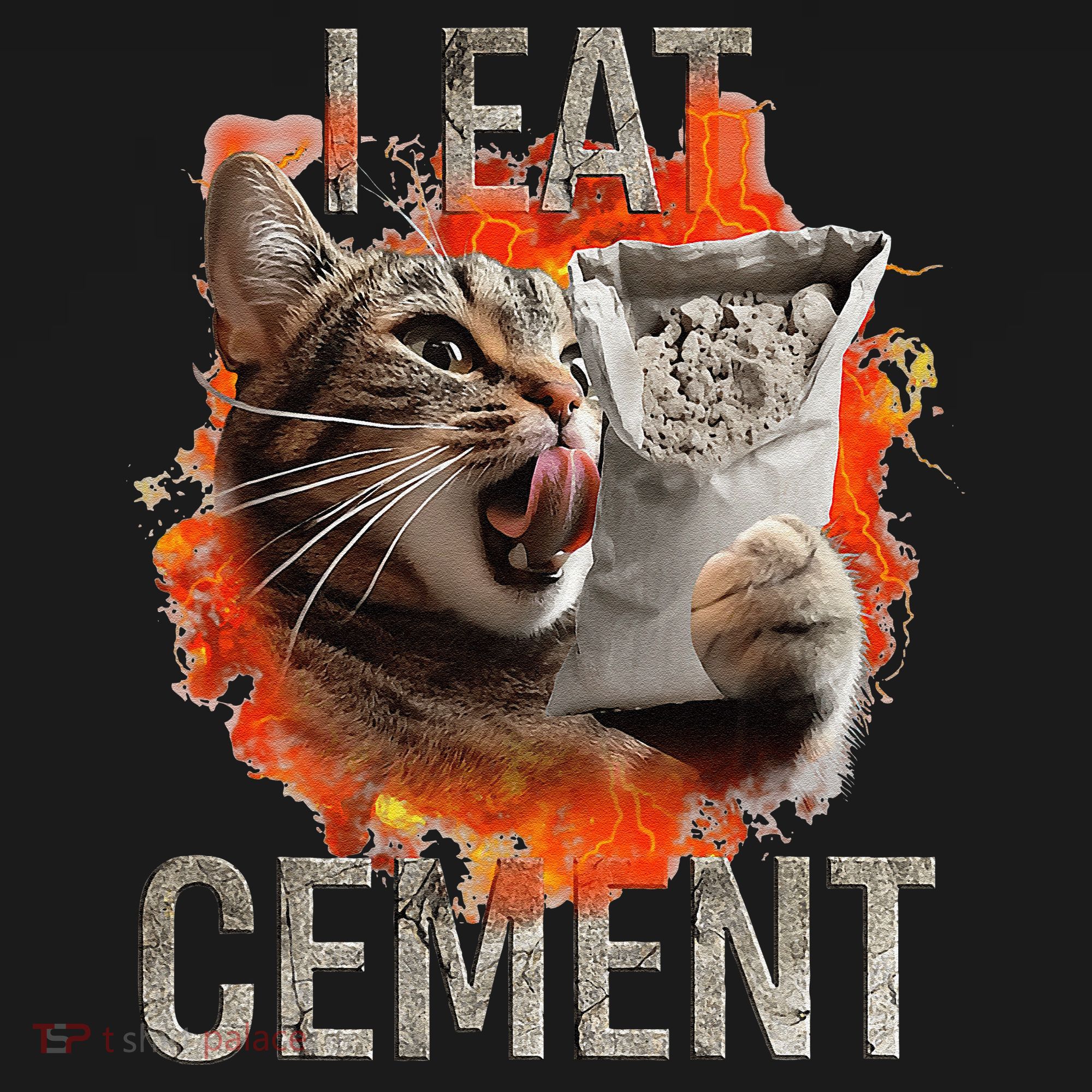 I Eat Cement Cursed Cat Funny Oddly Specific Dank Meme Doggie Tank