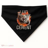 I Eat Cement Cursed Cat Funny Oddly Specific Dank Meme USA-Made Doggie Bandana thumb 0