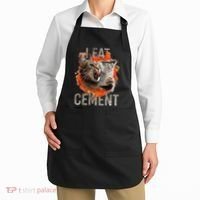 I Eat Cement Cursed Cat Funny Oddly Specific Dank Meme Apron thumb 2
