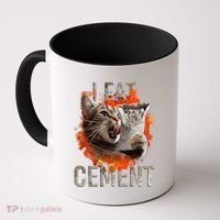 I Eat Cement Cursed Cat Funny Oddly Specific Dank Meme Coffee Mug thumb 0