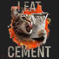 I Eat Cement Cursed Cat Funny Oddly Specific Dank Meme Beanie thumb 2