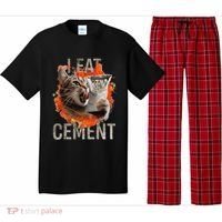 I Eat Cement Cursed Cat Funny Oddly Specific Dank Meme Pajama Set thumb 0