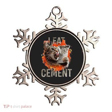 I Eat Cement Cursed Cat Funny Oddly Specific Dank Meme Ornament
