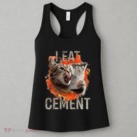 I Eat Cement Cursed Cat Funny Oddly Specific Dank Meme Women's Tank Top thumb 3
