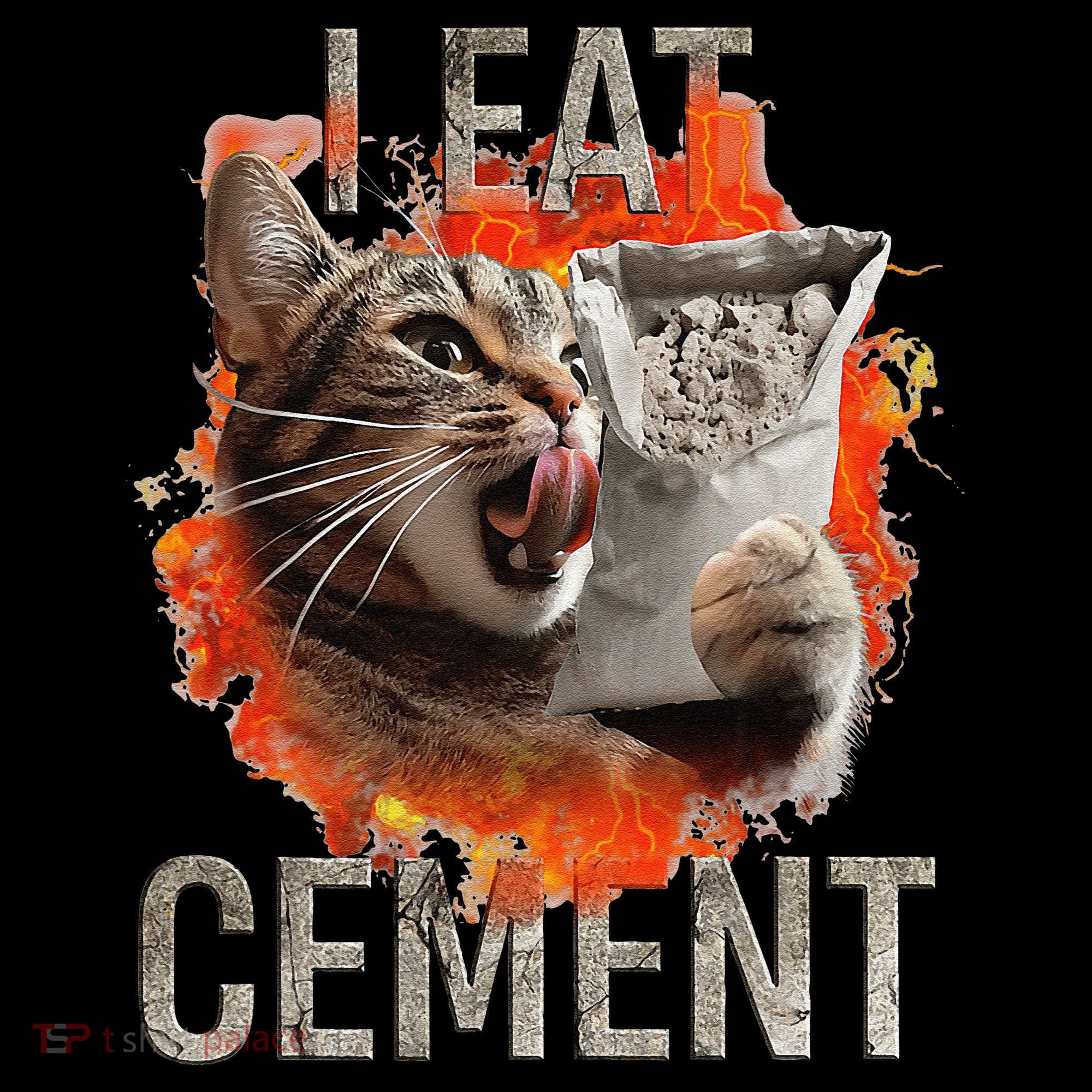 I Eat Cement Cursed Cat Funny Oddly Specific Dank Meme Baby Bodysuit