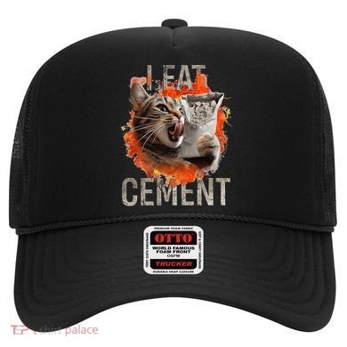 I Eat Cement Cursed Cat Funny Oddly Specific Dank Meme Hat
