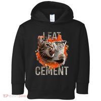 I Eat Cement Cursed Cat Funny Oddly Specific Dank Meme Toddler Hoodie thumb 0