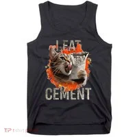 I Eat Cement Cursed Cat Funny Oddly Specific Dank Meme Tank Top thumb 0