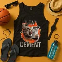 I Eat Cement Cursed Cat Funny Oddly Specific Dank Meme Tank Top thumb 4