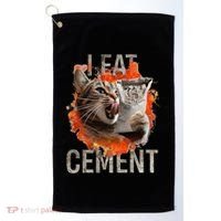 I Eat Cement Cursed Cat Funny Oddly Specific Dank Meme Golf Towel thumb 0