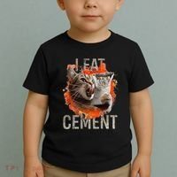 I Eat Cement Cursed Cat Funny Oddly Specific Dank Meme Toddler T-Shirt thumb 2