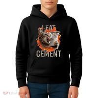 I Eat Cement Cursed Cat Funny Oddly Specific Dank Meme Kids Hoodie thumb 4