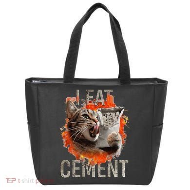 I Eat Cement Cursed Cat Funny Oddly Specific Dank Meme Tote Bag
