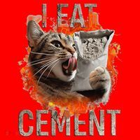 I Eat Cement Cursed Cat Funny Oddly Specific Dank Meme Santa Hat thumb 1