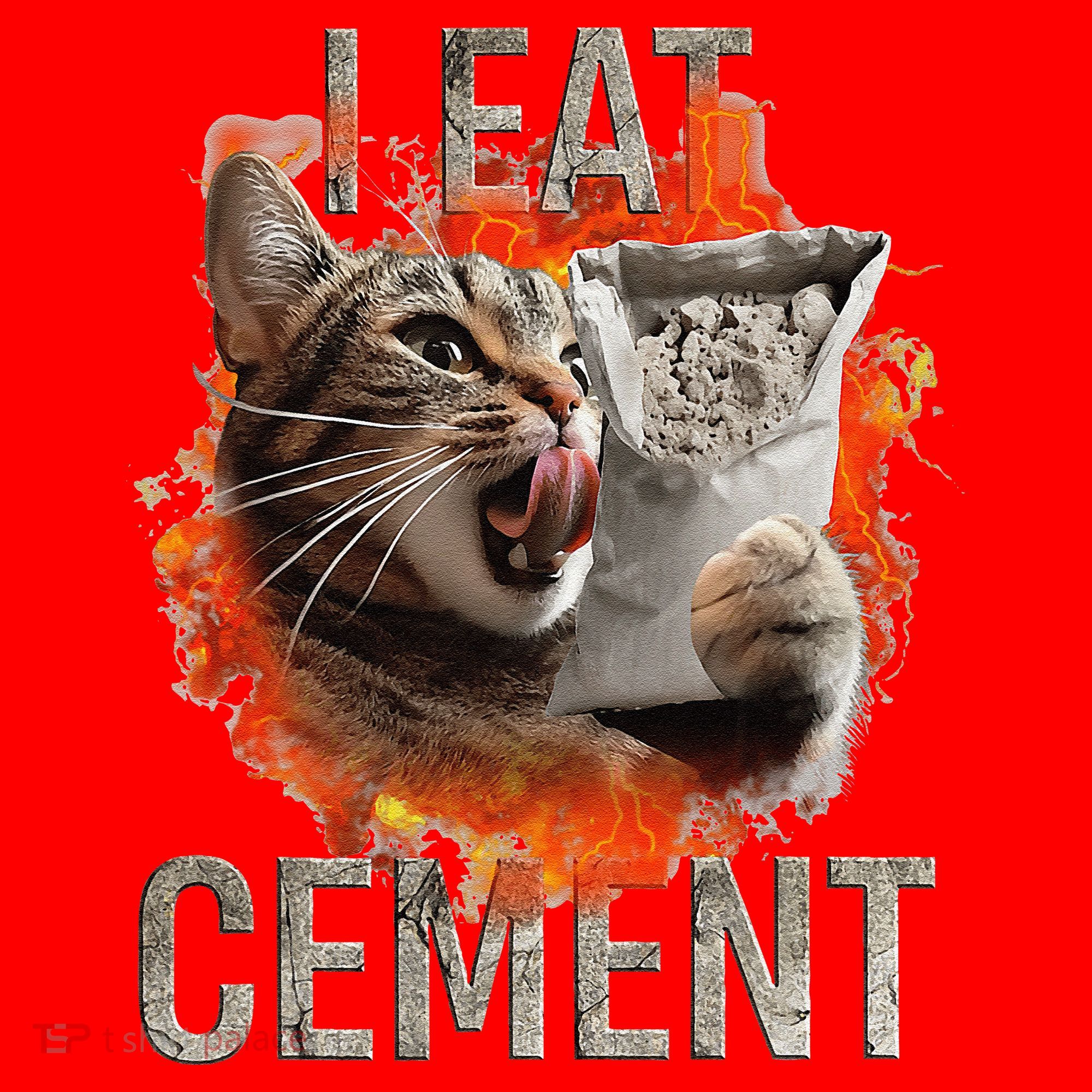 I Eat Cement Cursed Cat Funny Oddly Specific Dank Meme Santa Hat