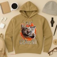 I Eat Cement Cursed Cat Funny Oddly Specific Dank Meme Hoodie thumb 3