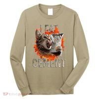 I Eat Cement Cursed Cat Funny Oddly Specific Dank Meme Long Sleeve Shirt thumb 0