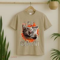 I Eat Cement Cursed Cat Funny Oddly Specific Dank Meme T-Shirt thumb 2