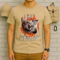 I Eat Cement Cursed Cat Funny Oddly Specific Dank Meme T-Shirt thumb 6