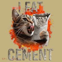 I Eat Cement Cursed Cat Funny Oddly Specific Dank Meme T-Shirt thumb 7