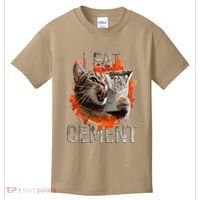 I Eat Cement Cursed Cat Funny Oddly Specific Dank Meme Kids T-Shirt thumb 0