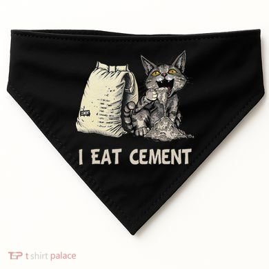 I Eat Cement Funny Cat Meme USA-Made Doggie Bandana