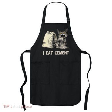 I Eat Cement Funny Cat Meme Apron