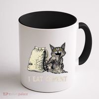 I Eat Cement Funny Cat Meme Coffee Mug thumb 1