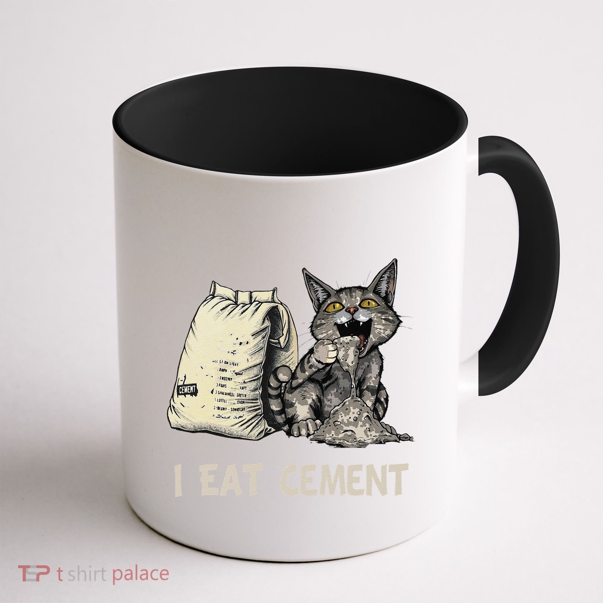 I Eat Cement Funny Cat Meme Coffee Mug