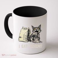 I Eat Cement Funny Cat Meme Coffee Mug thumb 0
