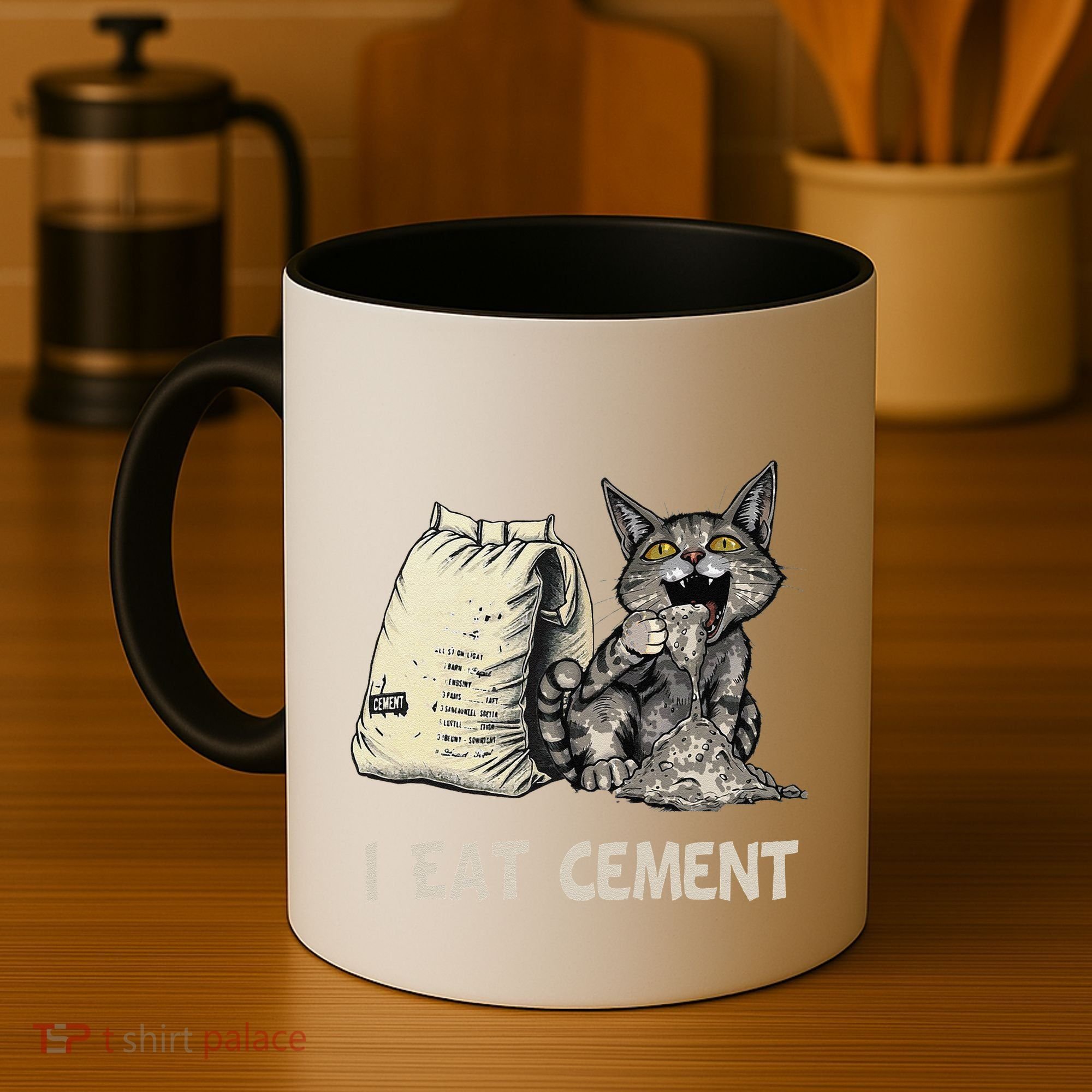 I Eat Cement Funny Cat Meme Coffee Mug