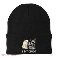 I Eat Cement Funny Cat Meme Beanie thumb 0