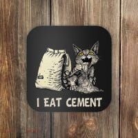 I Eat Cement Funny Cat Meme Coaster thumb 0