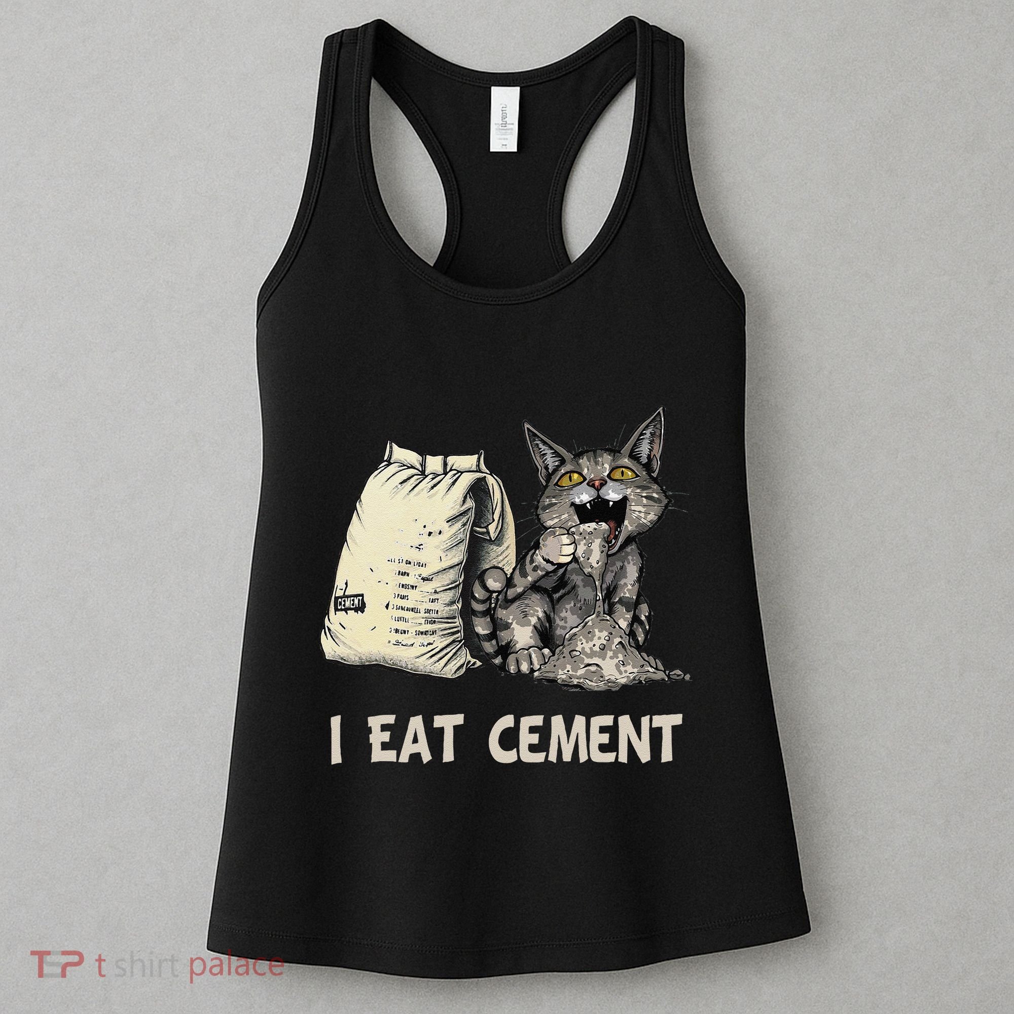 I Eat Cement Funny Cat Meme Women's Tank Top