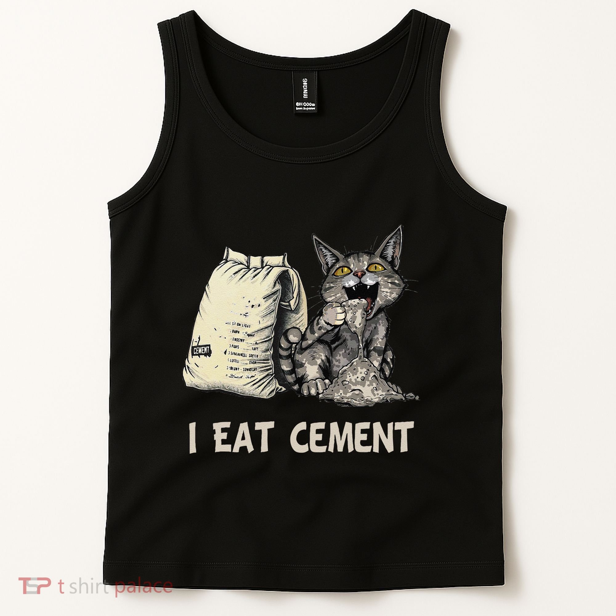 I Eat Cement Funny Cat Meme Tank Top