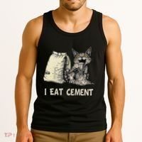 I Eat Cement Funny Cat Meme Tank Top thumb 3