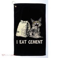 I Eat Cement Funny Cat Meme Golf Towel thumb 0