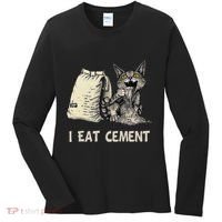 I Eat Cement Funny Cat Meme Women's Long Sleeve Shirt thumb 0
